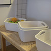 日式白色简约沥水篮厨房双层塑料篮洗水果神器菜盆滤水篮水果盘