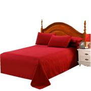 婚房床单大红一次性，结婚双人床上枕套大床合格品，婚庆三件套磨毛