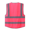 跨境服装欧美 高亮粉色反光荧光多口袋交通环卫反光马甲 背心