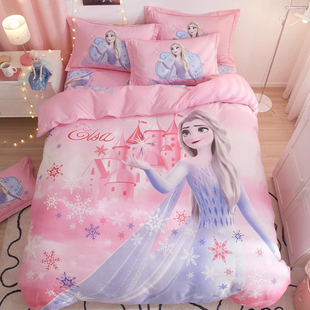 公主风纯棉四件套全棉卡通床单被套儿童女孩女童床上用品2024