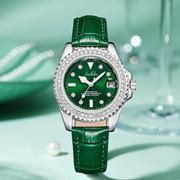 轻奢高档露诗卡女士时装石英表女表水鬼绿表小众镶钻时尚气质手表