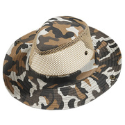 男士户外登山渔夫帽迷彩大沿夏天遮阳帽子可折叠防晒太阳帽钓鱼帽