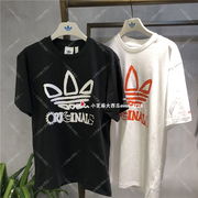 adidas三叶草轻松舒适logo印花情侣短袖T恤H32311H32312