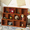 zakka做旧木质桌面，收纳柜创意阶梯12格展示柜家居，首饰杂物储物盒