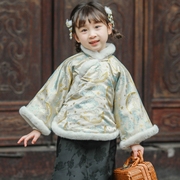 儿童旗袍短款棉袄女童唐装民国风复古上衣女宝拜年服女孩过年新衣