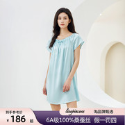 杭州丝绸100%桑蚕丝睡裙女真丝，睡衣夏季短袖丝绸家居服孕妇娃娃裙