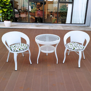 藤椅三件套休闲阳台小桌椅，户外庭院防水现代简约腾编茶几椅子组合