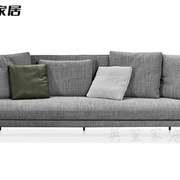 北欧简约现代轻奢布艺沙发美式单双三人位小户型客厅美式沙发整装