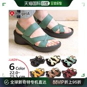 日本直邮regetta女士，交叉带坡跟凉鞋，凉鞋鞋regetar2682