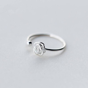 韩版戒指女森系甜美玫瑰花戒指指环简约气质花朵戒指
