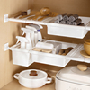 厨房橱柜内置物架可伸缩下水槽分隔层架，收纳神器锅架子衣柜储物架