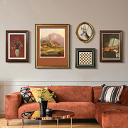 法式复古挂画客厅沙发背景墙壁画欧式玄关油画小众艺术美式装饰画