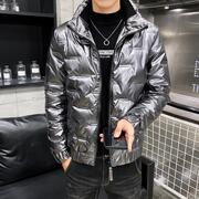 冬季棉衣男士新款亮面羽绒棉服立领短款休闲潮流外套加厚保暖男装