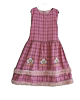 粉红色大格子裙裙女大童连衣裙背心裙马甲裙加绒毛呢款140-150