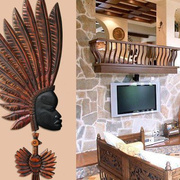 实木玄关木雕桃木挂件图腾壁挂非洲人物壁饰软装饰客厅墙饰工艺品