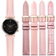 粉红色真皮表带柔软超薄小牛皮手表带女士适用华为watch GT2/3 PRO 手环B3B5B6B7阿玛尼天王卡西欧天梭手表带