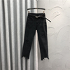 黑色破洞牛仔裤女直筒，2024年春季高腰，宽松显瘦百搭洋气烟管裤