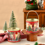 圣诞节糖果罐手提密封盒，礼物铁罐曲奇，点心零食饼干可爱创意收纳罐
