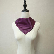 深紫色方巾手腕丝巾纯色装饰男女围巾职业装丝巾小方巾，正装丝巾女