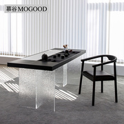 极简轻奢岩板茶桌现代简约高级感家用小户型办公室设计师茶盘茶台