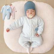 婴儿加厚连体衣男女童冬季棉衣，新生儿纯棉长袖，哈衣保暖家居服爬服