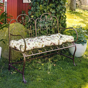 法式乡村做旧铁艺双人，椅复古靠背长椅，户外庭院折叠椅别墅椅子坐具