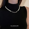 法式珍珠黑色水晶项链，时尚简约百搭毛衣，链气质简约高级感项饰
