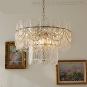 美式复古玻璃吊灯 法式 欧式v轻奢客厅卧室饭厅灯具 直径30cm二层