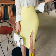 中长款半身裙2023夏季韩版职业高腰包臀裙设计感小众气质裙子