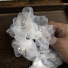唯美忆纱 手工花芯小花整朵欧根纱材质新娘造型头花白色发饰