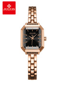 聚利时品牌女表轻奢复古方形手链表，时尚气质钢带石英女士手表