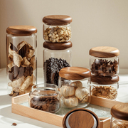 咖啡豆保存罐小号高硼硅密封罐茶叶收纳瓶零食厨房按压玻璃储物罐
