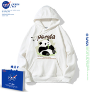 NASA联名大熊猫连帽卫衣女2023潮牌ins小众设计感春秋季外套