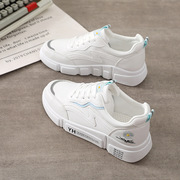 R7752小白鞋女2020高帮韩版学生平底板鞋秋款女皮面休闲夏季
