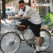 nomad自行车拿诺复古单车电镀，沙滩城市通勤双碟，刹减震变速