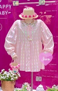 韩国吉娃仙仙家大码女装长袖衬衫中长款可爱减龄粉童趣小众设计