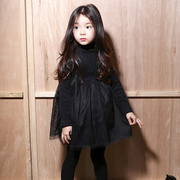 韩国童装女童秋冬季学院英伦长袖，连衣裙儿童简约流行潮日系公主裙