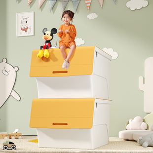 佳帮手儿童玩具收纳箱收纳架家用宝宝衣服零食储物箱翻盖式收纳盒