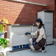 爱丽思阳台户外储物柜家用带轮防水室外园艺收纳柜车库工具储藏箱