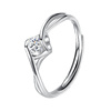 GLTEN纯银求婚戒指女ins潮流订婚指环送女友生日礼物小众设计感