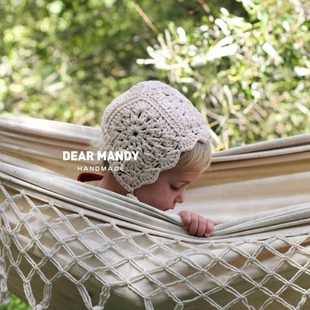 纯手工编织毛线帽子婴儿宝宝，儿童婴幼儿公主，韩版百搭护耳帽春秋季