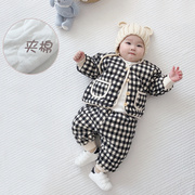 宝宝春装棉服套装一岁女男棉衣小童加厚冬季婴儿衣服洋气9六个月6