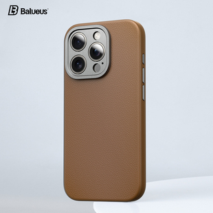 balueus适用苹果15promax手机壳iphone15pro保护套magsafe磁吸高级感真皮15全包金属镜头por黑色pm高端ip