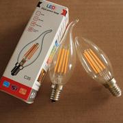 E14螺口拉尾灯泡水晶蜡烛LED光源复古钨丝尖泡暖白光C35暖光
