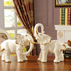 大象摆件一对大号欧式轻奢客厅电视柜玄关乔迁新居陶瓷工艺品