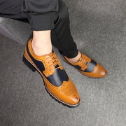  春季布洛克男鞋一件代发韩版英伦商务正装皮鞋男生透气潮鞋