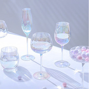北欧网红彩虹水晶高脚杯，玻璃红酒杯，渐变七彩创意洋酒杯葡萄酒杯