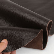 咖啡色2毫米厚皮头层牛皮皮料真皮荔枝纹深棕色沙发床头桌垫坐垫