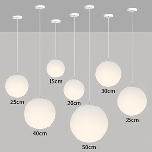 简约现代餐厅卧室圆球，泡泡吊灯单头店铺，商用过道创意个性月球吊灯