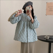 羽绒服女短款2023冬季韩版设计感流苏泡泡袖白鸭绒，小香风外套